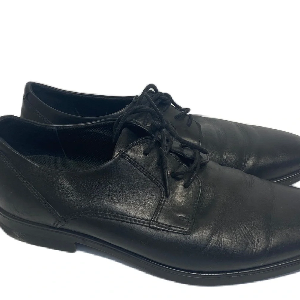Ecco black leather tie up dress shoes men’s size 10